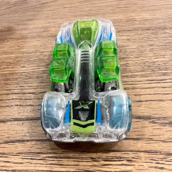 Hot Wheels 2004 What 4 - 2 Transparent Car W/ Green Accents & Blue Wheels - Picture 4 of 6